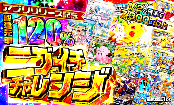 アプリリリース記念 総還元率120%ニブイチチャレンジ